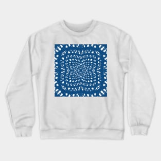 Classic Blue Kaleidoscope With Ikat Texture Crewneck Sweatshirt